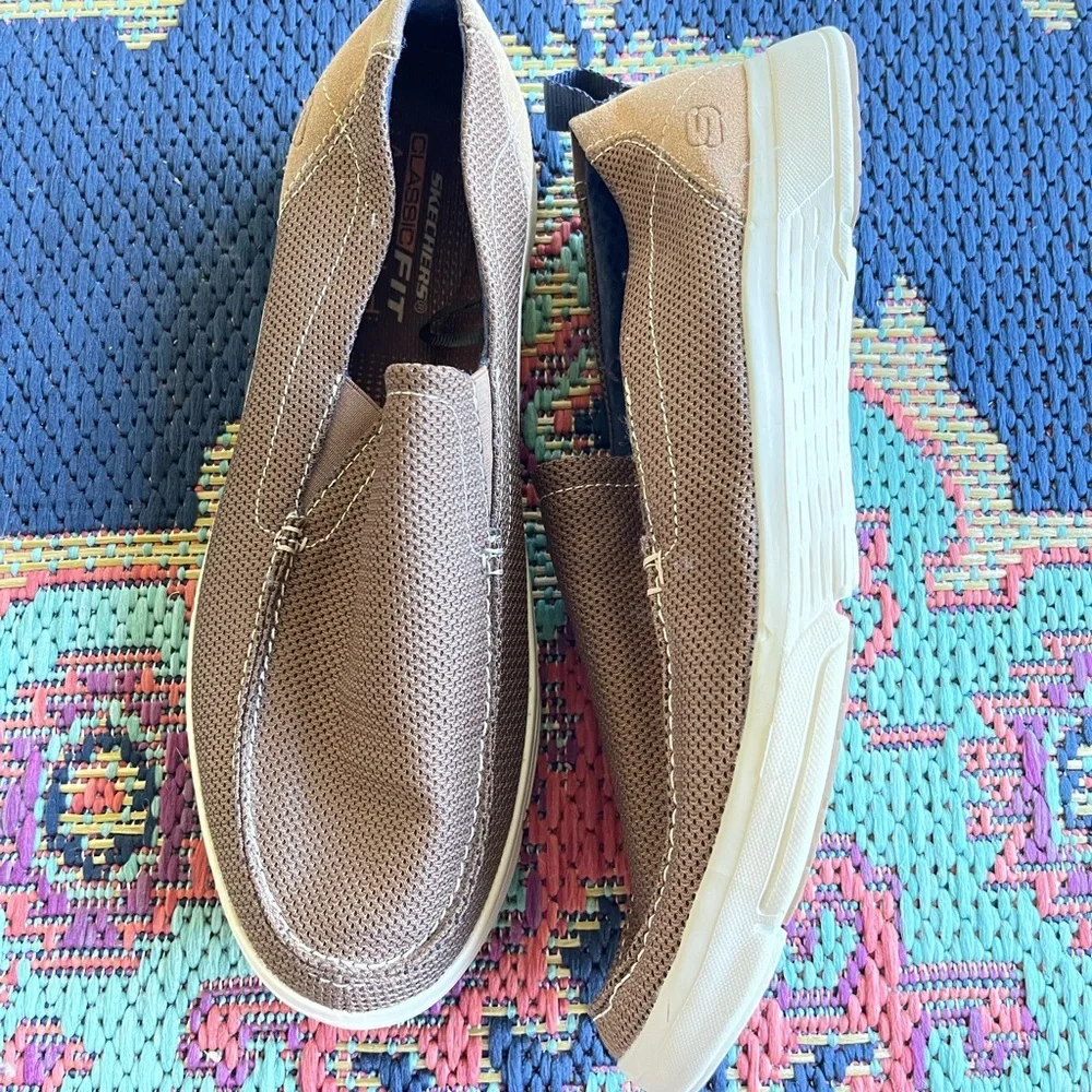 Sketchers Classic Fit Air Cooled Memory Foam Men’s Causal Slip on Shoes - Picture 4 of 6